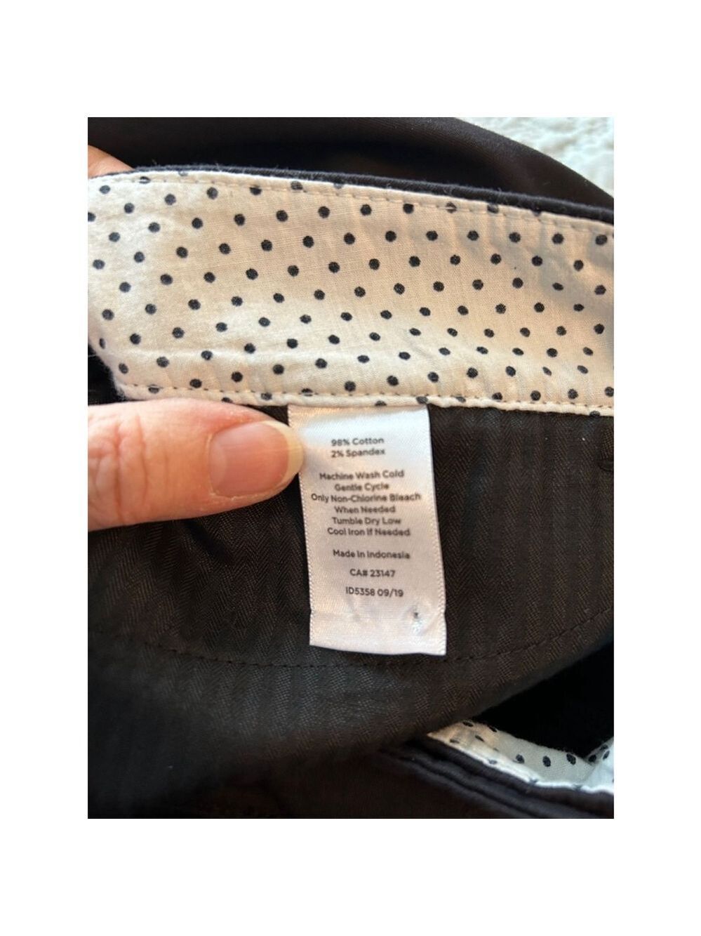 Talbots Navy Blue Perfect Crop Curvy Pants 12P Straight Leg Cotton - Picture 8 of 10